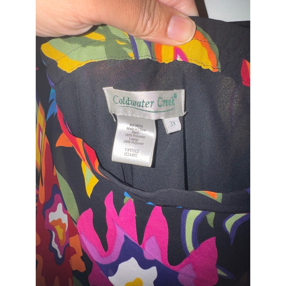 Coldwater Creek Plus Sz 3X Colorful Floral Maxi Skirt Boho Modest - Picture 4 of 8